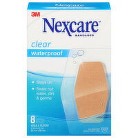 Nexcare Bandages, Knee & Elbow, Clear, Waterproof, 8 Each