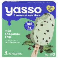 Yasso Yogurt Bars, Mint Chocolate Chip, Greek, 4 Each