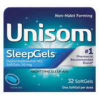 Unisom SleepGels Nighttime Sleep-Aid, 50 mg, SoftGels, 32 Each