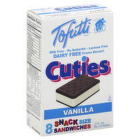 Tofutti Cuties Frozen Dessert, Dairy Free, Cuties, Snack Size Sandwiches, Vanilla, 8 Each