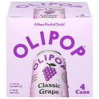 Olipop Classic Grape Soda, 4 Each