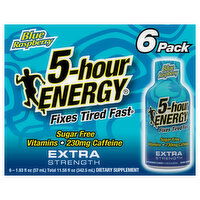 5-Hour Energy Extra Strength Blue Raspberry 6 Pack Energy Shot, 6 Each