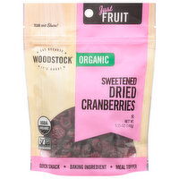 Woodstock Dried Cranberries, Organic, Sweetened, 5.25 Ounce