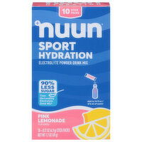 Nuun Electrolyte Powder Drink Mix, Pink Lemonade Flavored, Sport Hydration, 10 Stick Pack, 10 Each