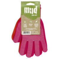 Mud Gloves, Hot Pink/Coral, Mini Dot, Medium, 2 Pack, 2 Each