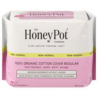 The Honey Pot Company Pads, with Wings, Non-Herbal, Regular Absorbency, 20 Each