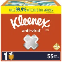 Kleenex Tissues, Anti-Viral, 3-Ply, 55 Each