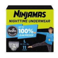 Ninjamas Nighttime Bedwetting Underwear Boy Size L, 11 Each