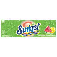 Sunkist Soda, Watermelon Lemonade, 12 Pack, 12 Each