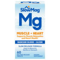 SlowMag Mg Muscle + Heart, Delayed-Release Tablets, 60 Each