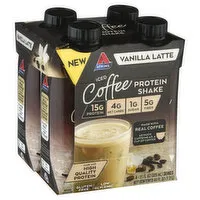 Atkins Protein Shake, Iced Coffee, Vanilla Latte, 4 Pack, 4 Each