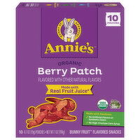 Annie's Fruit Flavored Snacks, Organic, Bunny, Berry Patch, 10 Each