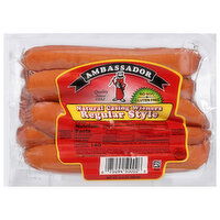 Ambassador Hot Dogs Natural Casing Regular Style Wieners, 12.8 Ounce