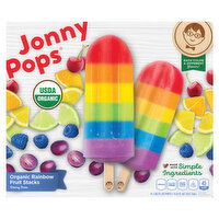 JonnyPops Pops, Dairy Free, Organic, Rainbow Fruit Stacks, 8 Each