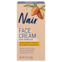 Nair Face Cream Moisturizing Formula with Sweet Almond Oil Hair Remover, 2 Ounce