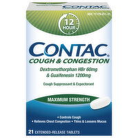 Contac Cough & Congestion, Maximum Strength, Tablets, 21 Each