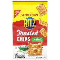 RITZ Toasted Chips Sour Cream and Onion Crackers, Family Size, 11.4 Ounce