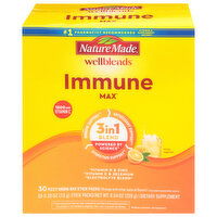 Nature Made Wellblends Fizzy Drink Mix, Immune Max, 1500 mg, Stick Packs, Orange, 30 Each