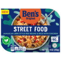 Ben's Original Red Beans & Rice, with Chicken, Jamaican Jerk Style, Street Food, 9 Ounce