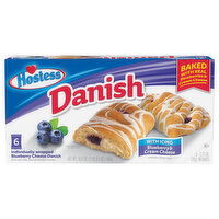 Hostess Blueberry & Cream Cheese Danish with Icing, 6 Each