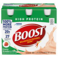 Boost Nutritional Drink, Balanced, High Protein, Creamy Strawberry Flavor, 6 Each
