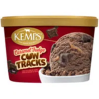 Kemps Caramel Fudge Cow Tracks Ice Cream, 1.5 Quart