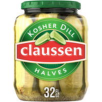 Claussen Kosher Dill Pickle Halves, 32 Fluid ounce