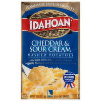 Idahoan Mashed Potatoes, Cheddar & Sour Cream, 4 Ounce