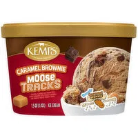 Kemps Caramel Brownie Moose Tracks Ice Cream, 1.5 Quart