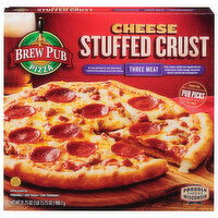 Brew Pub Pizza Pizza, Three Meat, Stuffed Crust, Cheese, 31.75 Ounce