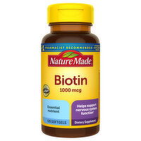 Nature Made Biotin, 1000 mcg, Softgels, 120 Each