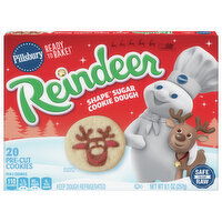 Pillsbury Ready to Bake! Cookie Dough, Sugar, Reindeer Shape, 20 Each