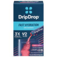 DripDrop Fast Hydration Juice Variety Electrolyte Drink Mix, 8 Each