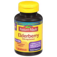 Nature Made Elderberry Extract, with C & Zinc, 400 mg, Capsules, 60 Each