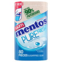 Mentos Gum, Sugar Free, Fresh Mint, 80 Each