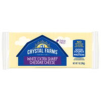 Crystal Farms Cheese, White Extra Sharp Cheddar, 7 Ounce