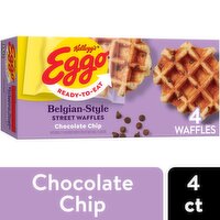 Eggo Frozen Belgian-Style Street Waffles, Chocolate Chip, 7.76 Ounce