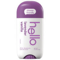 Hello Deodorant, with Shea Butter, Lavender Vanilla, 24 Hr, 2.6 Ounce