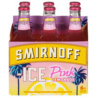 Smirnoff Ice Malt Beverage, Premium, Pink Lemonade, 6 Each