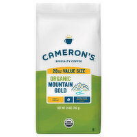 Cameron's Coffee, Organic, Whole Bean, Medium-Dark Roast, Mountain Gold, Value Size, 28 Ounce