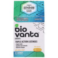 Biovanta Triple Action Lozenges, Sugar Free, Lemon & Honey, 24 Each