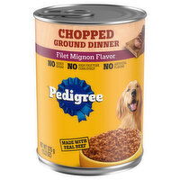 Pedigree Food for Dogs, Filet Mignon Flavor, Ground Dinner, Chopped, 13.2 Ounce