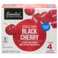 Essential Everyday Gelatin Dessert, Low Calorie, Black Cherry, 0.44 Ounce