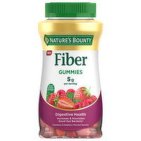 Nature's Bounty Fiber, Digestive Health, 5 g, Gummies, Strawberry & Raspberry Flavored, 90 Each