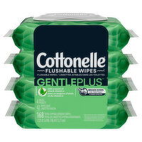 Cottonelle GentlePlus Wipes, Flushable, 4 Packs, 4 Each