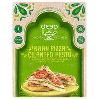 Deep Indian Kitchen Naan Pizza, Cilantro Pesto, Mild Spice, 7.4 Ounce