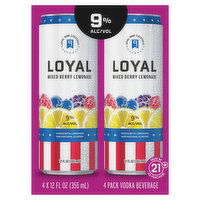 Loyal Vodka, Mixed Berry Lemonade, 4 Each