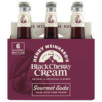 Henry Weinhard's Gourmet Soda, Black Cherry Cream, 6 Pack, 6 Each