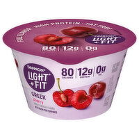 Dannon Light + Fit Yogurt, Fat Free, Greek, Cherry, 5.3 Ounce