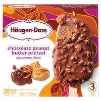 Haagen-Dazs Ice Cream Bars, Chocolate Peanut Butter Pretzel, 3 Each